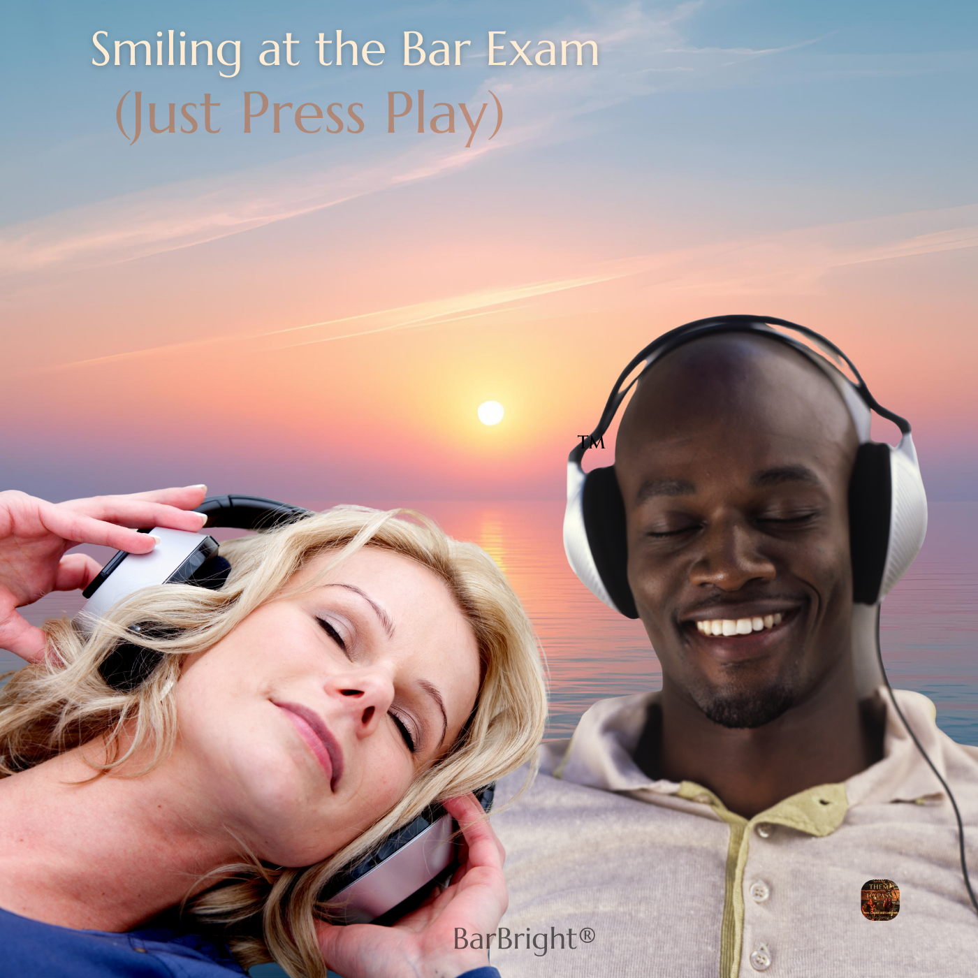 Bar exam repeat takers listening to their Smiling at the Bar Exam meditation to reduce stress and enhance bar exam performance.
