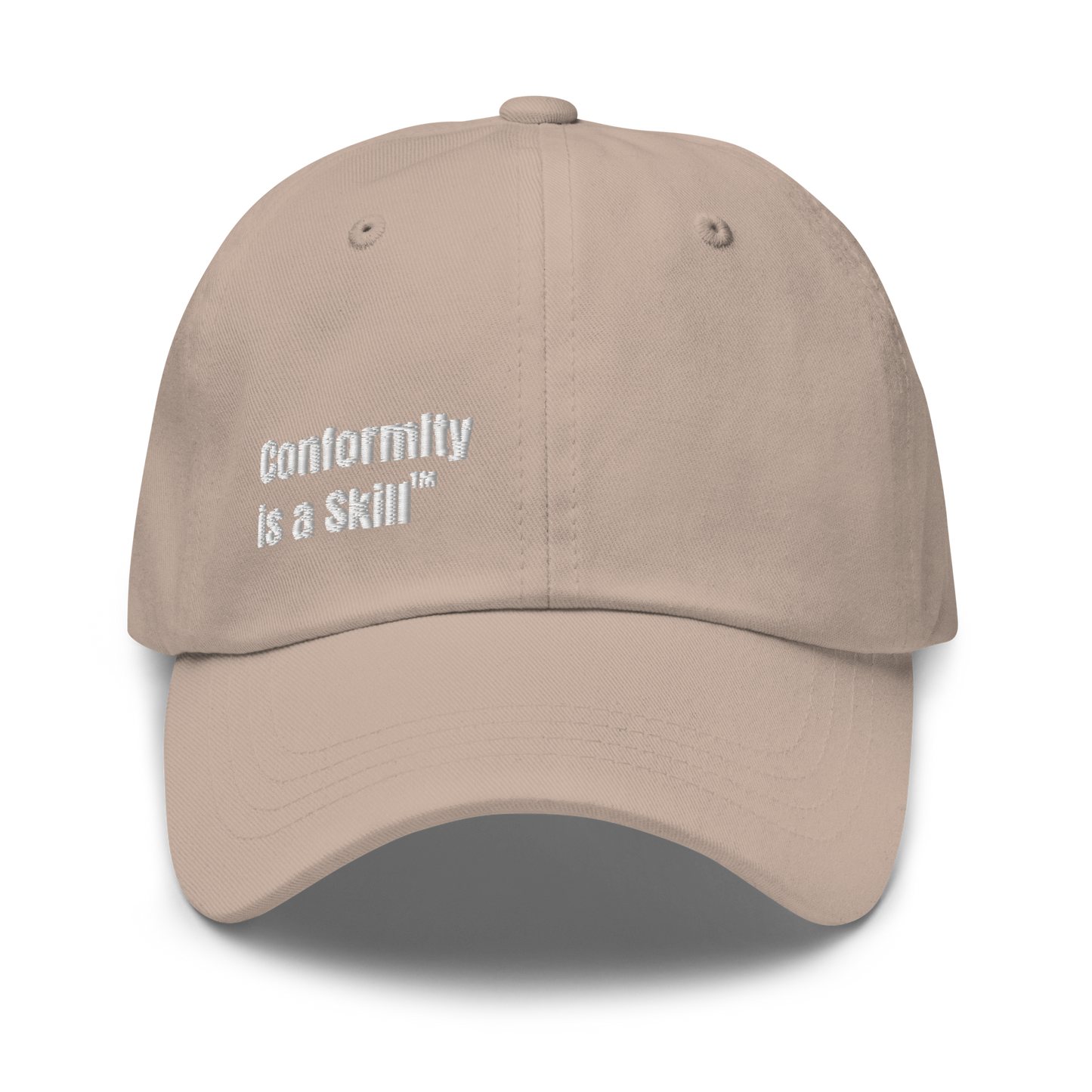 Conformity is a Skill™ embroidered dad hat in stone — bar candidate gift by Barmantics®